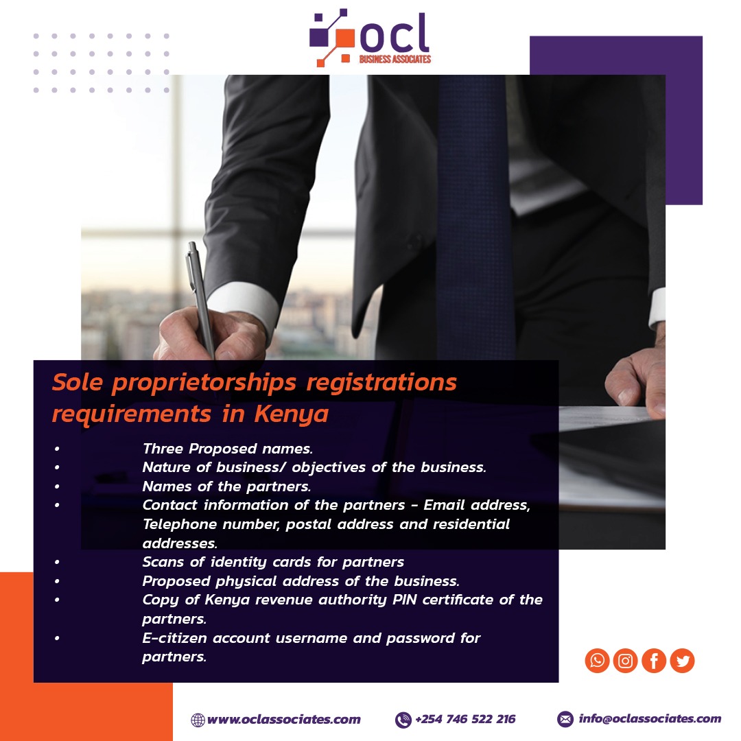 sole proprietor registration requirements in Kenya